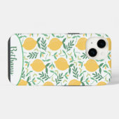 Funky Lemons and Blätter Chic iPhone Hülle (Rückseite (Horizontal))