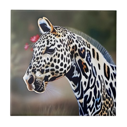 Funky Leopard Appaloosa Keramik Tile Fliese (Vorderseite)