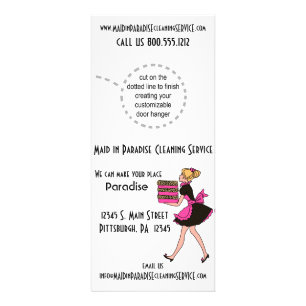 Funky Leopard Print Reinigungsdienst Rack Cards Werbekarte