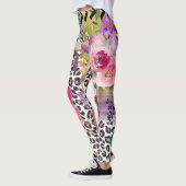 Funky Leopard und BlumenLeggings Leggings (Links)