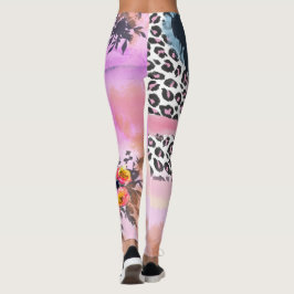 Funky Leopard und BlumenLeggings Leggings
