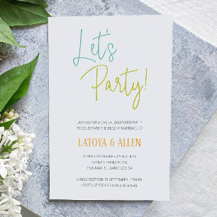 Funky Let's Party Casual Reception Hochzeit auf de Einladung