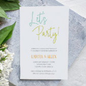 Funky Let's Party Lässig Empfang Elopement Einladung