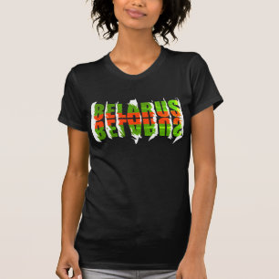 Funky Letters Belarus Беларусь Flag T-Shirt Tee