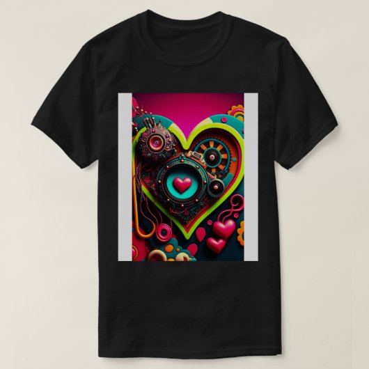 Funky Liebe Heart T-Shirt (Design vorne)