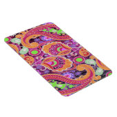 Funky Lila Abstrakt Retro Paisley Pattern Magnet (Rechte Seite)