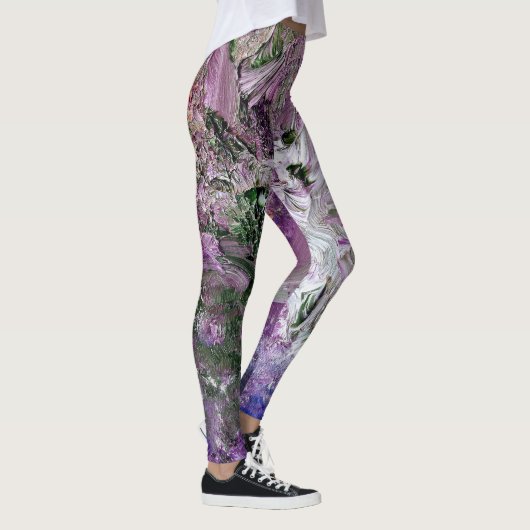 Funky Lila Abstrakte Leggings (Rechts)