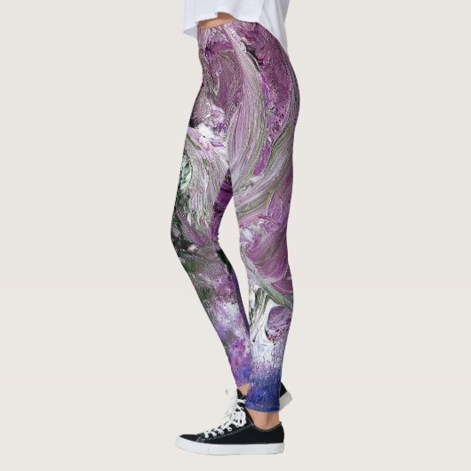 Funky Lila Abstrakte Leggings (Links)