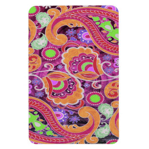 Funky Lila Abstrakte Retro-Paisleymuster Magnet