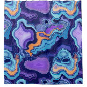 Funky Lila Aqua Mix Abstrakt Geode Agate Pattern Duschvorhang (Vorderseite)