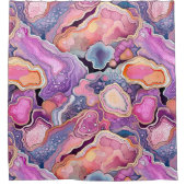 Funky Lila Blue Mix Abstrakt Geode Agate Pattern Duschvorhang (Vorderseite)