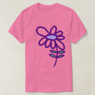 Funky lila Blume T-Shirt