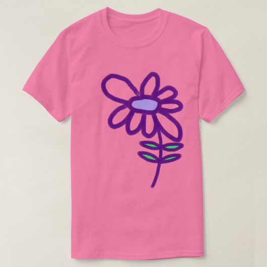 Funky lila Blume T-Shirt (Design vorne)
