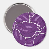 Funky lila cabbage magnet (Vorderseite/Rückseite)