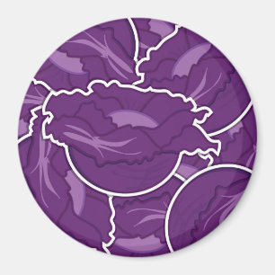 Funky lila cabbage magnet