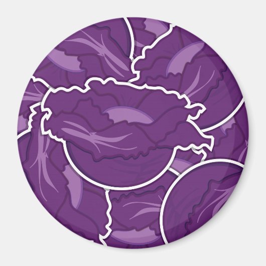 Funky lila cabbage magnet (Vorne)