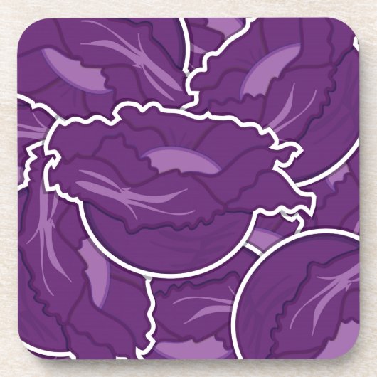 Funky lila cabbage untersetzer (Vorderseite)