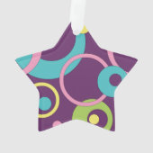 Funky Lila Circles Akronylic Ornament (Rückseite)