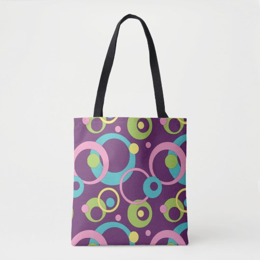 Funky Lila Circles All-Over-Print Bag Tasche (Vorderseite)