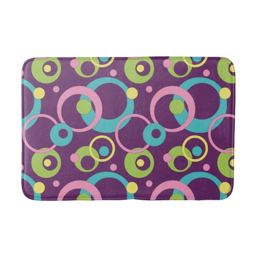 Funky Lila Circles Bath Mat Badematte (Vorderseite)
