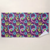 Funky Lila Circles Beach Handtuch (Vorderseite)