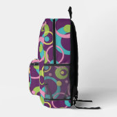 Funky Lila Circles Bedruckter Rucksack (Rechts)