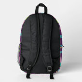 Funky Lila Circles Bedruckter Rucksack (Rückseite)