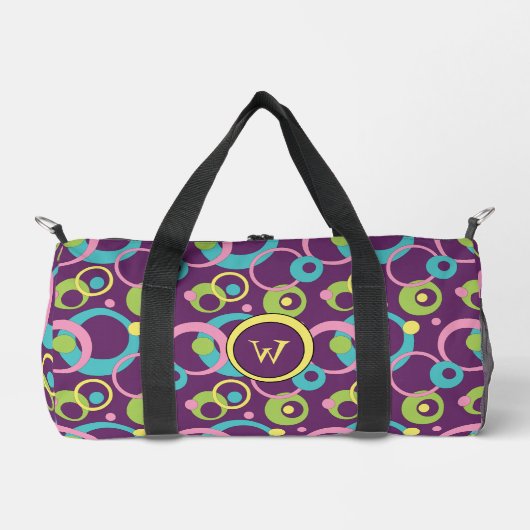 Funky Lila Circles Duffle Bag (Vorderseite)