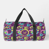 Funky Lila Circles Duffle Bag (Rückseite)