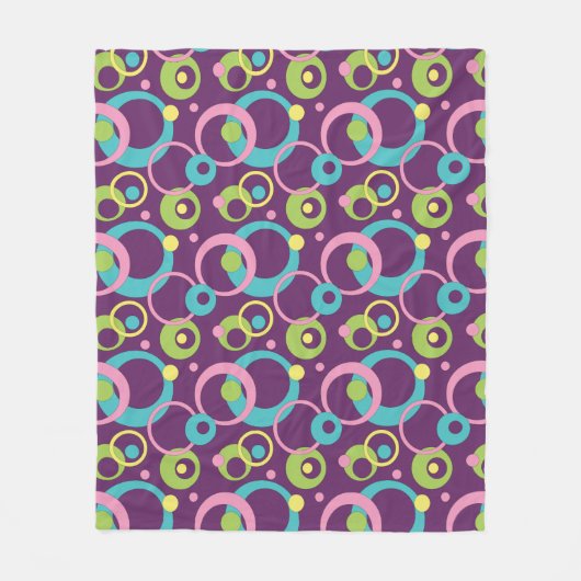 Funky Lila Circles Fleece Blanket (Vorderseite)