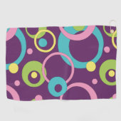 Funky Lila Circles Golfhandtuch (Horizontal)