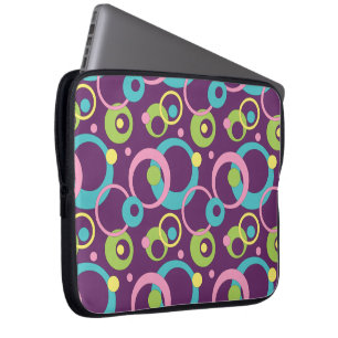 Funky Lila Circles Laptop Sleeve