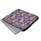 Funky Lila Circles Laptop Sleeve (Vorne Knopf)