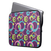 Funky Lila Circles Laptop Sleeve (Vorderseite Links)