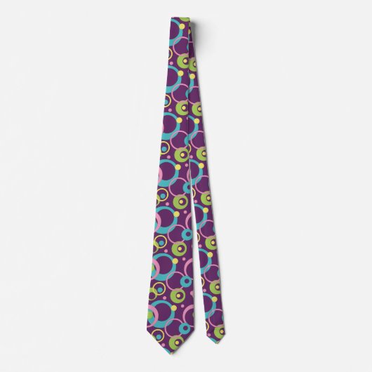 Funky Lila Circles Men Neck Tie Krawatte (Vorderseite)