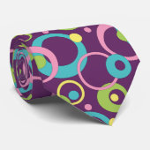 Funky Lila Circles Men Neck Tie Krawatte (Gerollt)