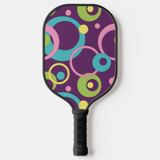 Funky Lila Circles Pickleball Schläger (Vorderseite)