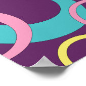 Funky Lila Circles Poster (Ecke)