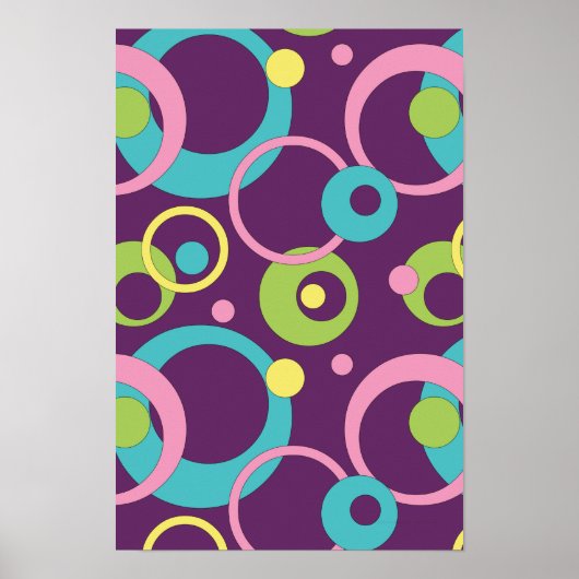 Funky Lila Circles Poster (Vorne)