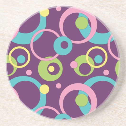 Funky Lila Circles Sandstone Untersetzer (Vorne)