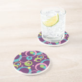 Funky Lila Circles Sandstone Untersetzer (Seite)