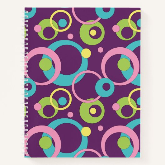 Funky Lila Circles SpiralNotebook Notizblock (Vorderseite)
