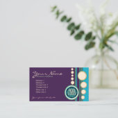 Funky Lila Green & Blue mit Logo Business Card Visitenkarte (Stehend Vorderseite)
