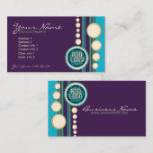 Funky Lila Green & Blue mit Logo Business Card Visitenkarte (Vorne/Hinten)