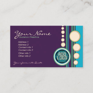 Funky Lila Green & Blue mit Logo Business Card Visitenkarte