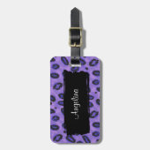 Funky lila Leopard-Gepäck-Identitäts-Umbau Gepäckanhänger (Vorderseite vertikal)