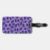 Funky lila Leopard-Gepäck-Identitäts-Umbau Gepäckanhänger (Rückseite horizontal)