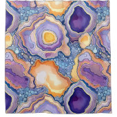 Funky Lila Mix Abstrakt Geode Agate Pattern Duschvorhang (Vorderseite)