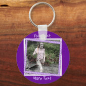 Funky Lila Polka Dot Frame Schlüsselanhänger (Vorderseite)