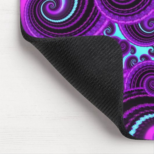 Funky lila Strudel-Fraktal-Kunst-Muster Mousepad (Ecke)